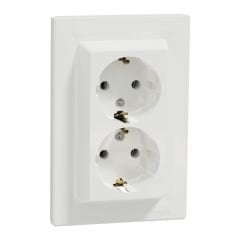 Schneider Electric EPH9900121 Asfora Beyaz İkili Topraklı Priz 16A