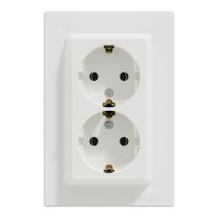 Schneider Electric EPH9900121 Asfora Beyaz İkili Topraklı Priz 16A