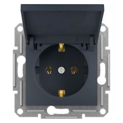Schneider Electric EPH3100171 Asfora Plus Antrasit Kapaklı Topraklı Priz Çerçevesiz